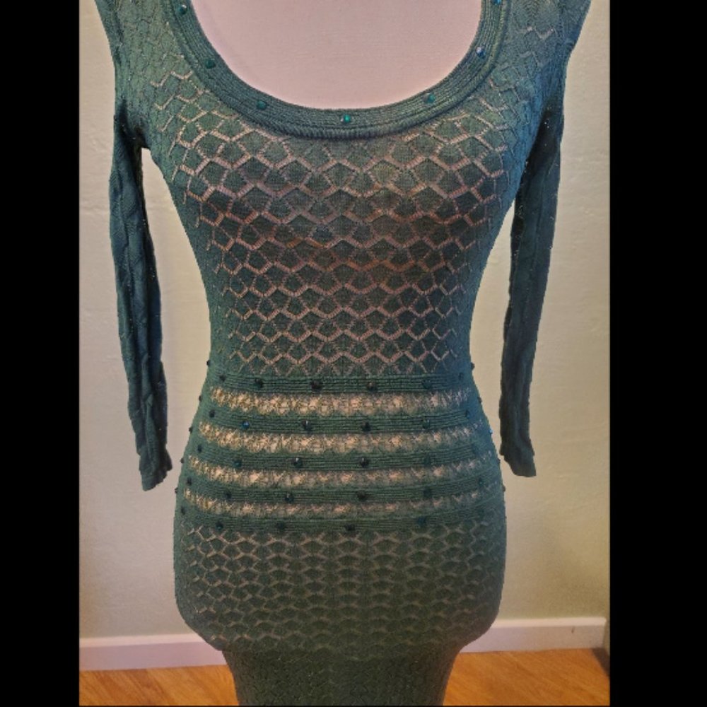 Venus Green Rhinestone Dress - Picture 4 of 10